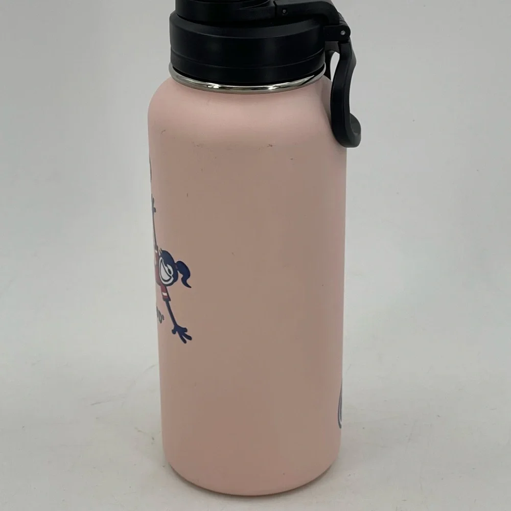 Life Is Good Wide‎ Mouth 32 Oz Pink Stainless Steel Water Bottle Soccer Player